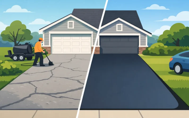 Driveway Sealcoating Before and After: What Changes