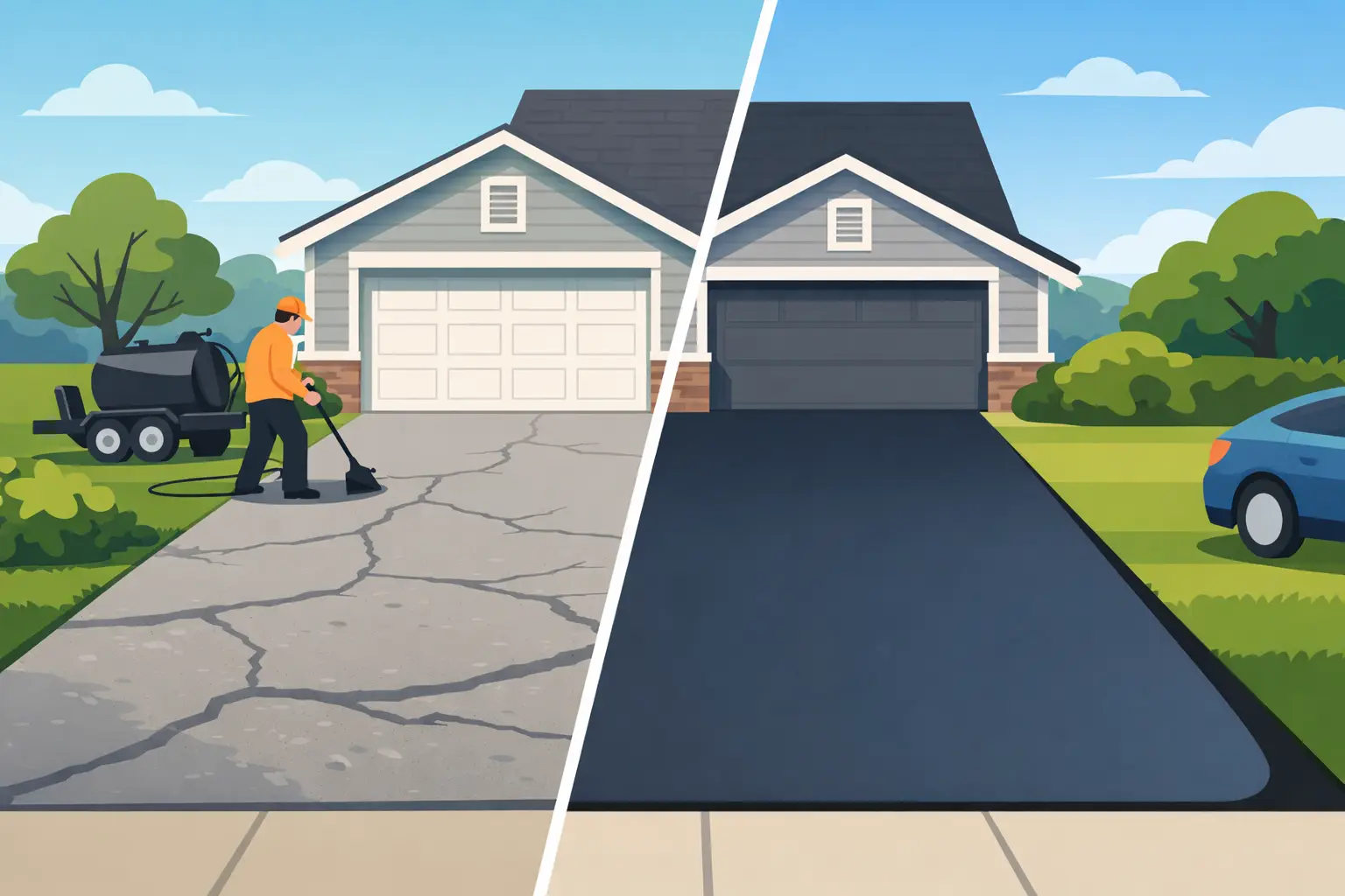 Driveway Sealcoating Before and After: What Changes