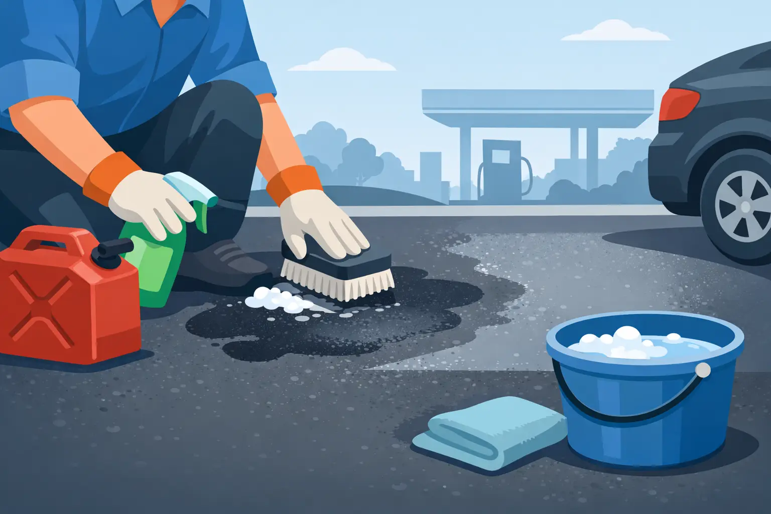 How to Remove Gas Stains From Asphalt Safely