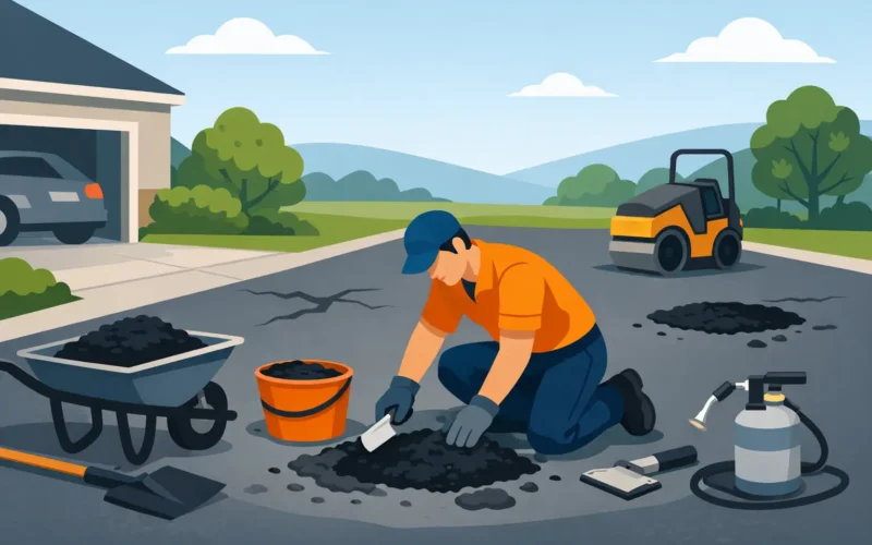 How to Repair Potholes in an Asphalt Driveway