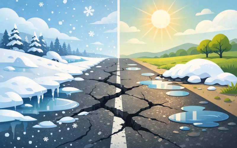 Prevent Asphalt Damage From Freeze Thaw Cycles